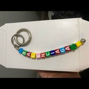 Balenciaga logo beaded key ring
